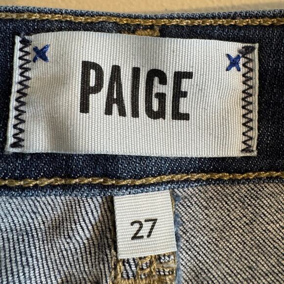 Paige womens jeans Verdugo ankle blue stretch denim cuffed raw hem Sz 27 US 4 - Picture 8 of 9